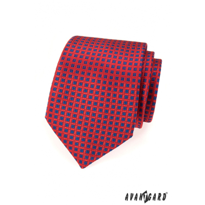 Rote Krawatte mit blauem Muster