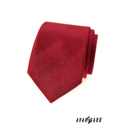 Rote Herren Krawatte mit gestrichelter Struktur