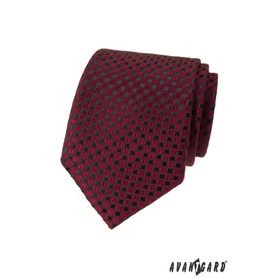 Burgunder Krawatte mit schwarzem Muster