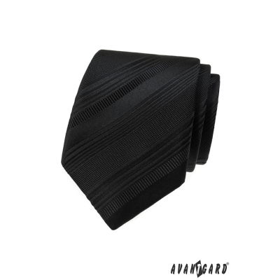 Schwarze Krawatte mit verschiedenen Streifen