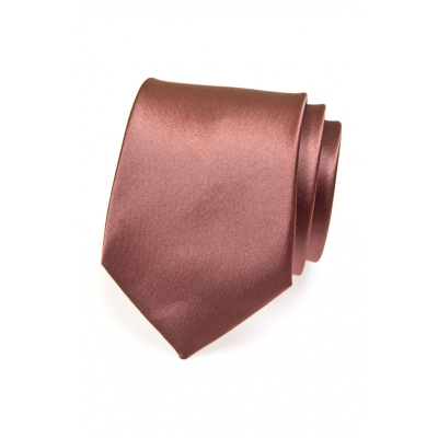 Krawatte einfarbig braun mit Glanz