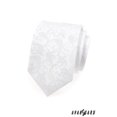 Festliche weiße Krawatte mit Muster