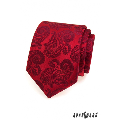Rote Krawatte AVANTGARD Muster Paisley