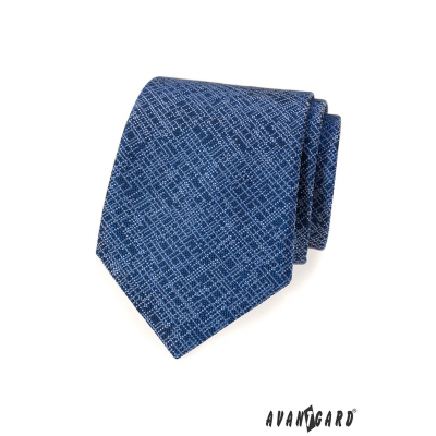 Blaue Avantgard Krawatte mit weißem Muster
