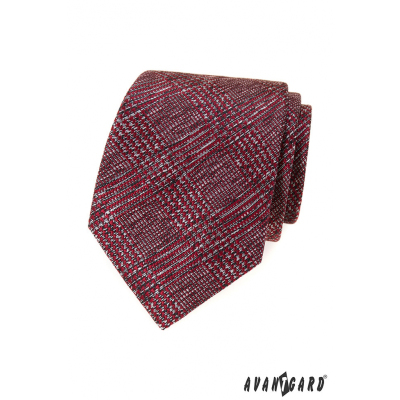 Herren Krawatte mit rot-grauem Muster
