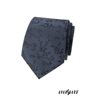 Blaue strukturierte Krawatte mit Muster