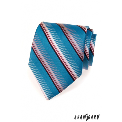 Blaue Krawatte mit Streifen in Rosa