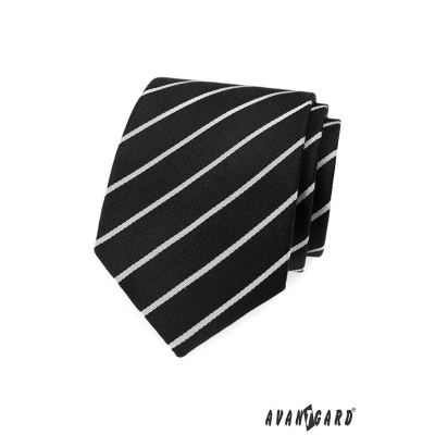 Schwarze Krawatte mit weißem Streifen