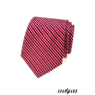 Rote Krawatte mit Bordeaux Streifen