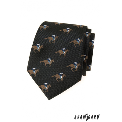 Schwarzer Krawatte mit Rennpferd
