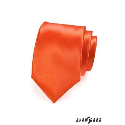 Orange einfarbige Krawatte für Männer