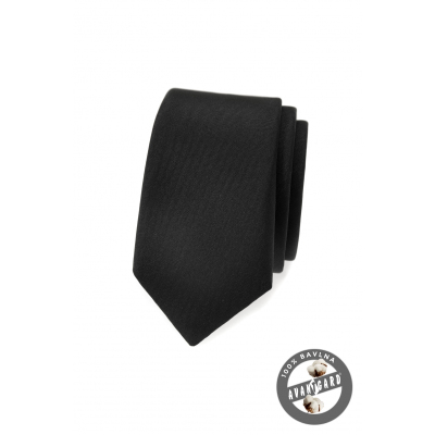 Schwarze, matte, schlanke Krawatte