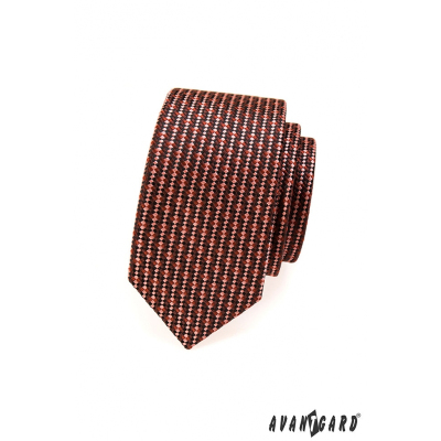 Schmale Krawatte braune und rote Töne