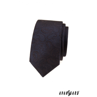 Braune, strukturierte Krawatte mit Paisley-Muster