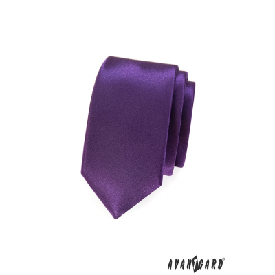 Glatte violette Slim-Krawatte