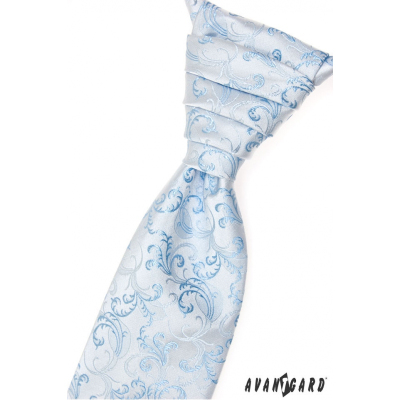 Französische Krawatte blau-weißer Muster