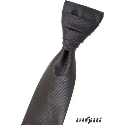 Französische Krawate mit Einstecktuch diagonale Streifen