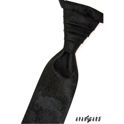 Schwarze französische Krawatte mit Muster