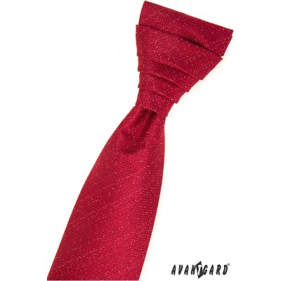 Rote französische Krawatte im Set mit Einstecktuch