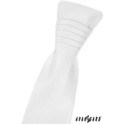 Weiße französische Krawatte mit glänzenden Streifen