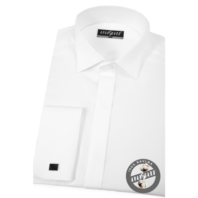 Luxus weißen Smokinghemd mit Doppelmanschetten