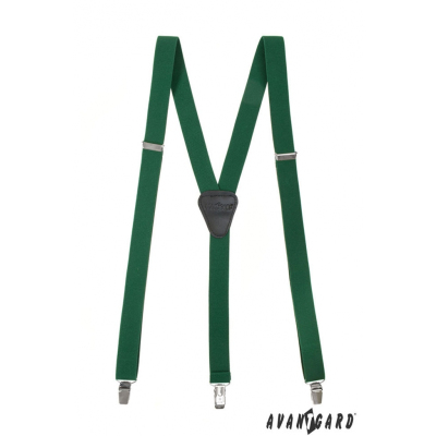 Smaragdgrün Herren-Hosenträger mit Metallclips