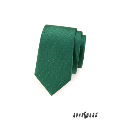 Grüne gepunktete schmale Krawatte
