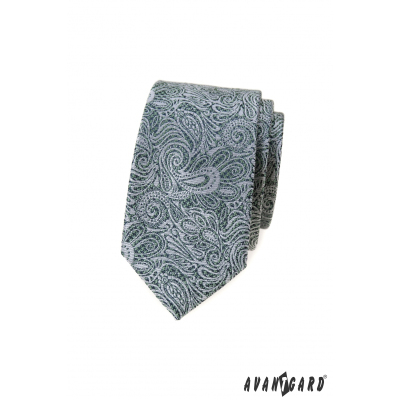 Schmale Krawatte mit Paisley-Muster