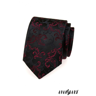 Krawatte schwarze und rote Motive
