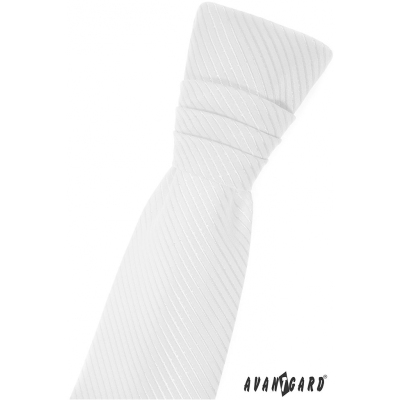 Weiße junge französische Krawatte mit Diagonalstreifen
