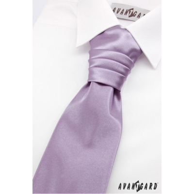 Hellviolette französische Krawatte für Jungen + Einstecktuch
