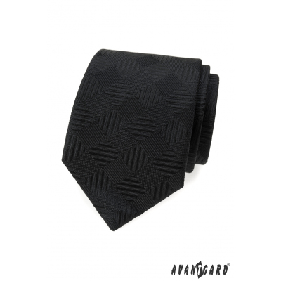 Schwarze Krawatte mit quadratischem Muster