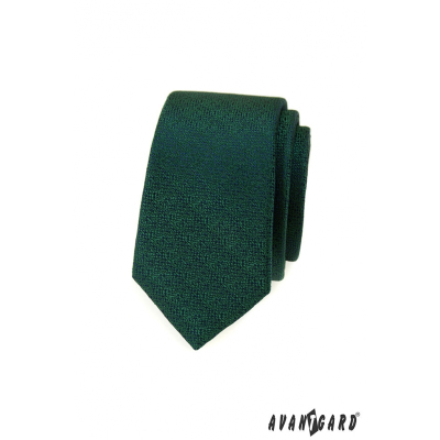 Grüne schmale Krawatte mit Muster