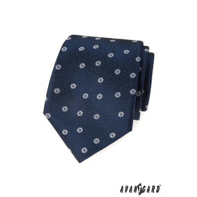 Blaue strukturierte Krawatte mit weißem Muster