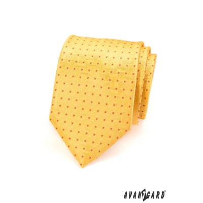 Krawatte gelb mit roten Tupfen