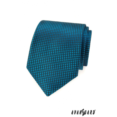 Türkis Herren-Krawatte mit Gittermuster
