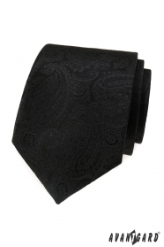 Schwarze Krawatte mit Paisley-Motiv
