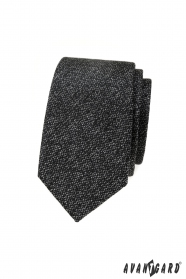 Schmale Krawatte mit Struktur in Grau
