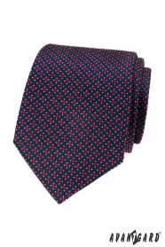 Blaue Krawatte mit roten Quadraten