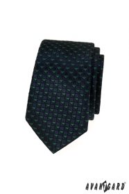 Blaue Krawatte mit grünen Dreiecken
