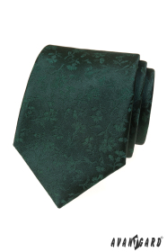 Grüne Krawatte mit floralem Relief