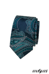 Blaue Krawatte mit Paisleymuster