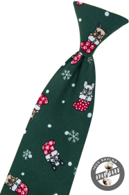 Grüne Krawatte 31 cm mit Weihnachtsmotiv