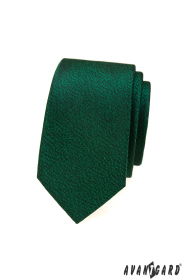 Grüne schmale Krawatte mit meliertem Muster
