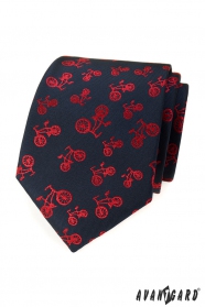 Blaue Krawatte rotes Fahrrad