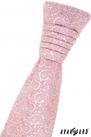 Französische Krawatte puderrosa Paisley-Muster