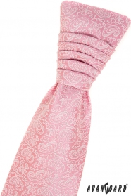Puderrosa französische Krawatte mit Paisley-Muster