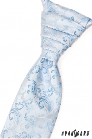 Französische Krawatte blau-weißer Muster