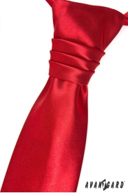 Rote französische Krawatte für Jungen + Einstecktuch