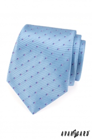 Mittelblaue Krawatte blaue und rosa Quadrate